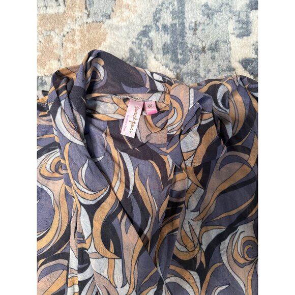 Y2k Sweet Pea Mesh top tunic Abstract Fairy Hippie Festival Empire Whimsigoth lg - Picture 6 of 12